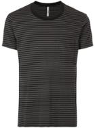 Attachment Striped Fitted T-shirt - Black