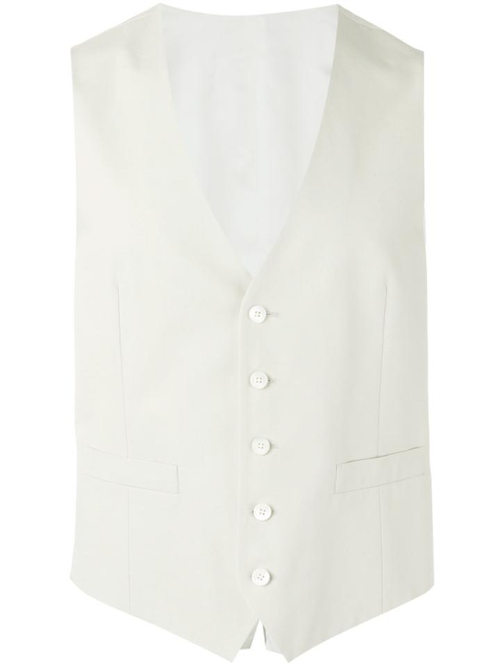 Lardini - Buttoned Waistcoat - Men - Cotton - 50, White, Cotton