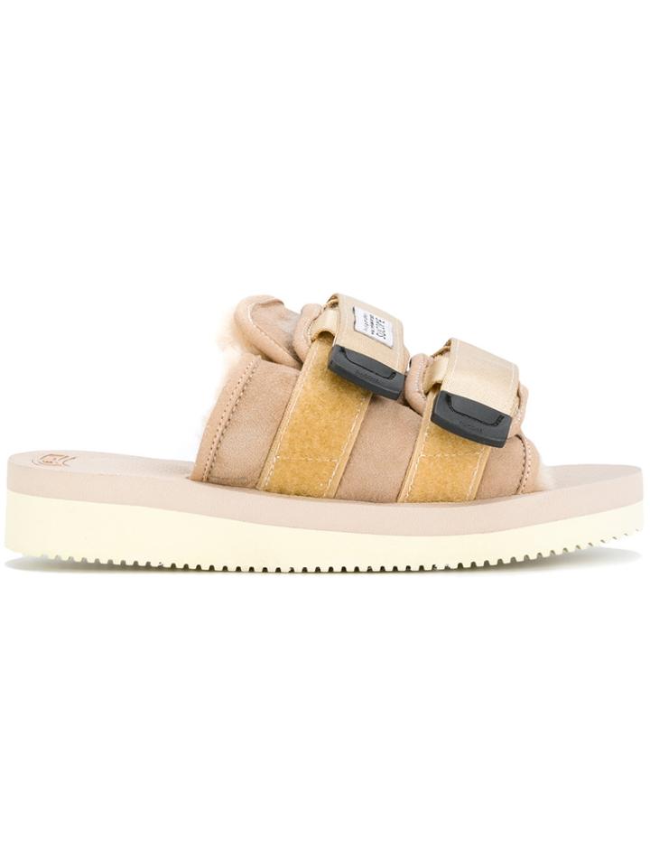 Suicoke Shearling Slides - Nude & Neutrals