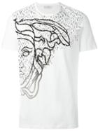 Versace Side Medusa Head Logo T-shirt, Men's, Size: Large, White, Cotton