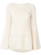 Fine Edge Curved Hem Jumper - Nude & Neutrals