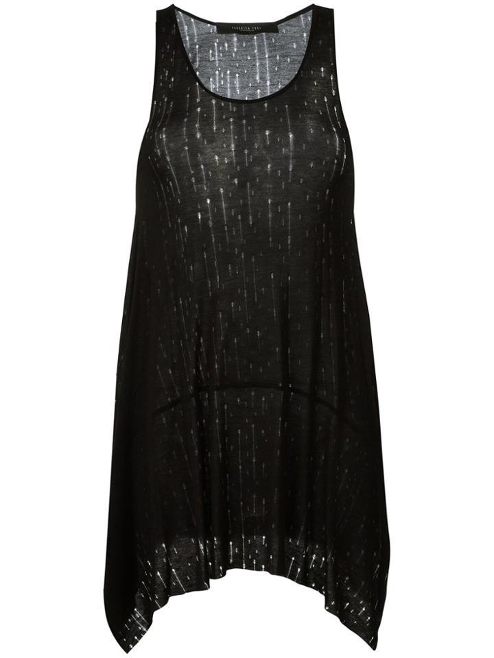 Federica Tosi Distressed Sleeveless Top - Black