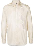 Comme Des Garçons Vintage Stain Shirt With Three Hole Detail - Brown