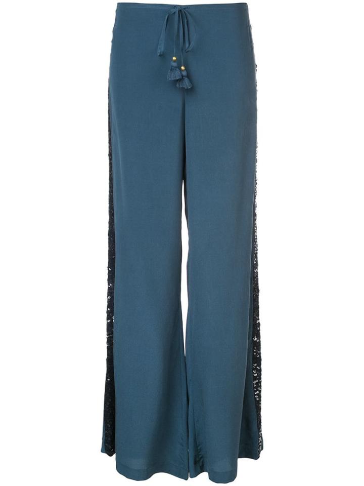 Figue Estela Side Sequin Stripe Strousers - Blue