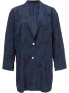 En Route Floral Print Coat, Women's, Size: 2, Blue, Polyester