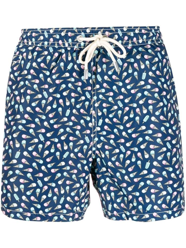 Mc2 Saint Barth Frozen Cream Swimming Shorts - Blue