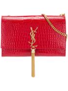 Saint Laurent Medium 'kate Monogram' Satchel Bag, Women's, Red