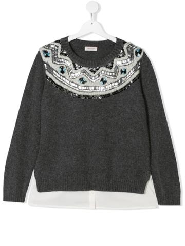 Pinko Embellished Sweater - Grey