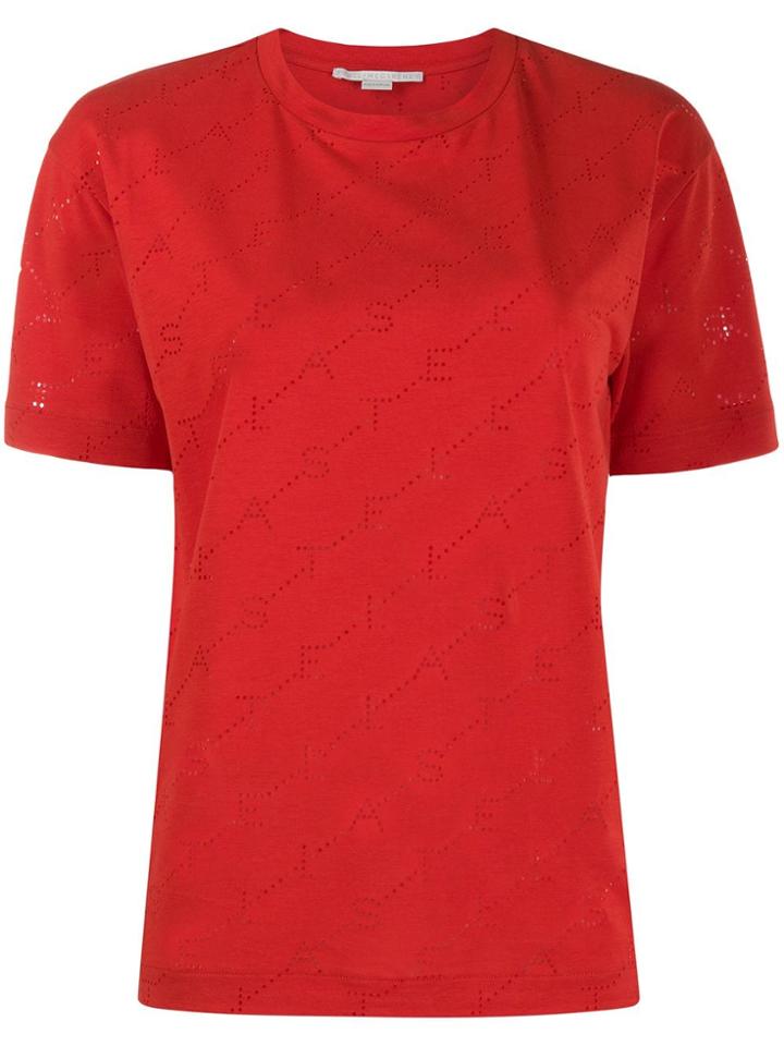 Stella Mccartney Perforated Monogram T-shirt - Red