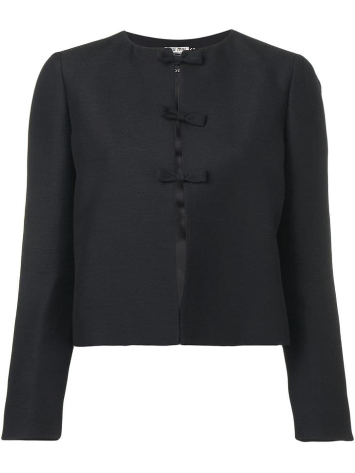 Miu Miu Bow Fastened Jacket - Black