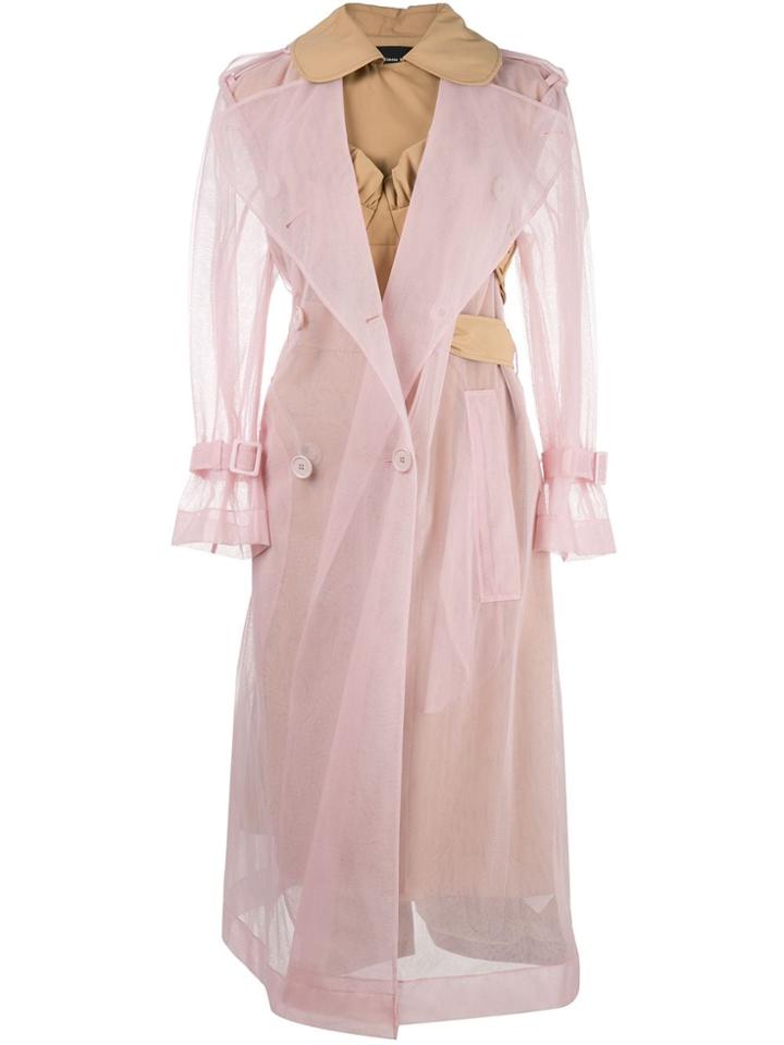 Simone Rocha Sheer Overlay Trenchcoat - Neutrals