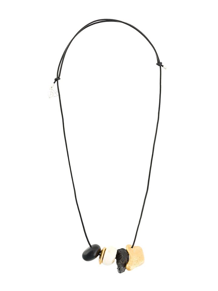 Regina Dabdab Gold Plated Cord Necklace - Black