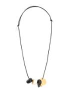 Regina Dabdab Gold Plated Cord Necklace - Black