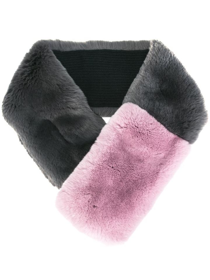 N.peal Fur Contrast Neck Warmer