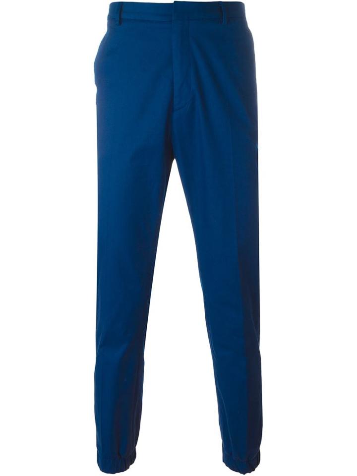 Kenzo Tapered Trousers, Men's, Size: 52, Blue, Cotton/spandex/elastane