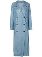 Alberto Biani Dotted Double Breasted Coat - Blue