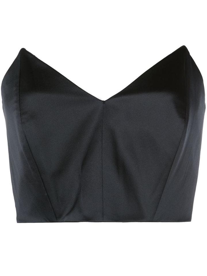 Michelle Mason Strapless Plunge Top - Black