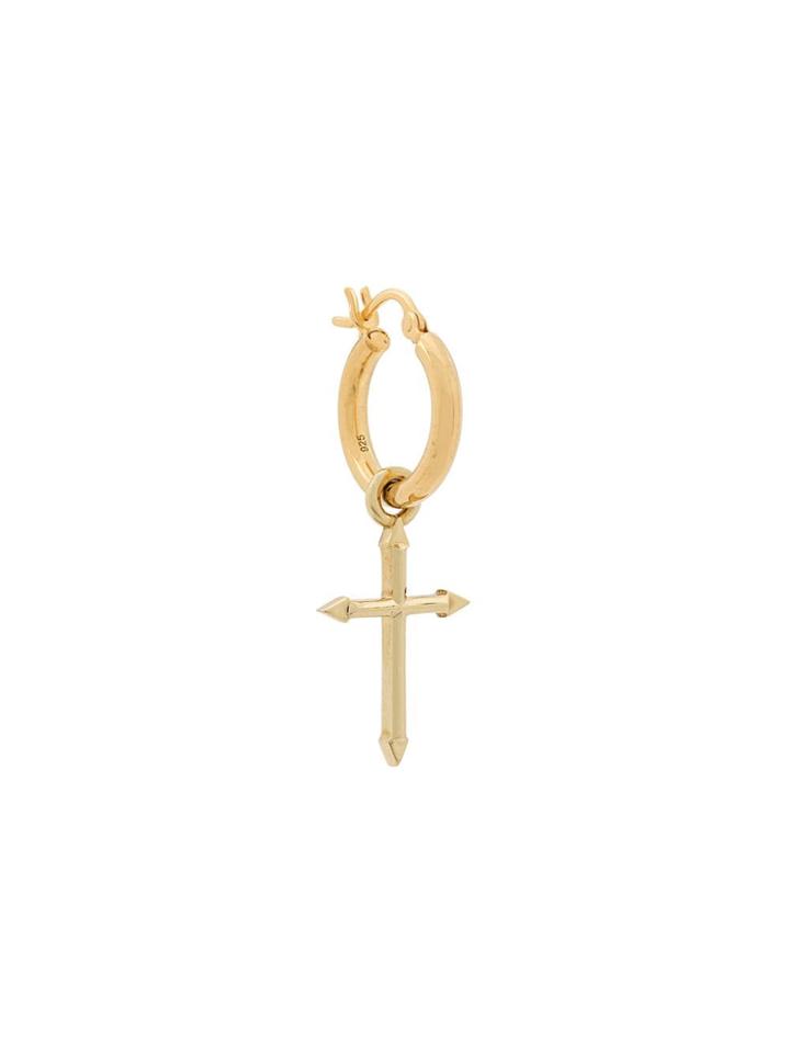 Northskull Crucifix Hoop Earring - Gold