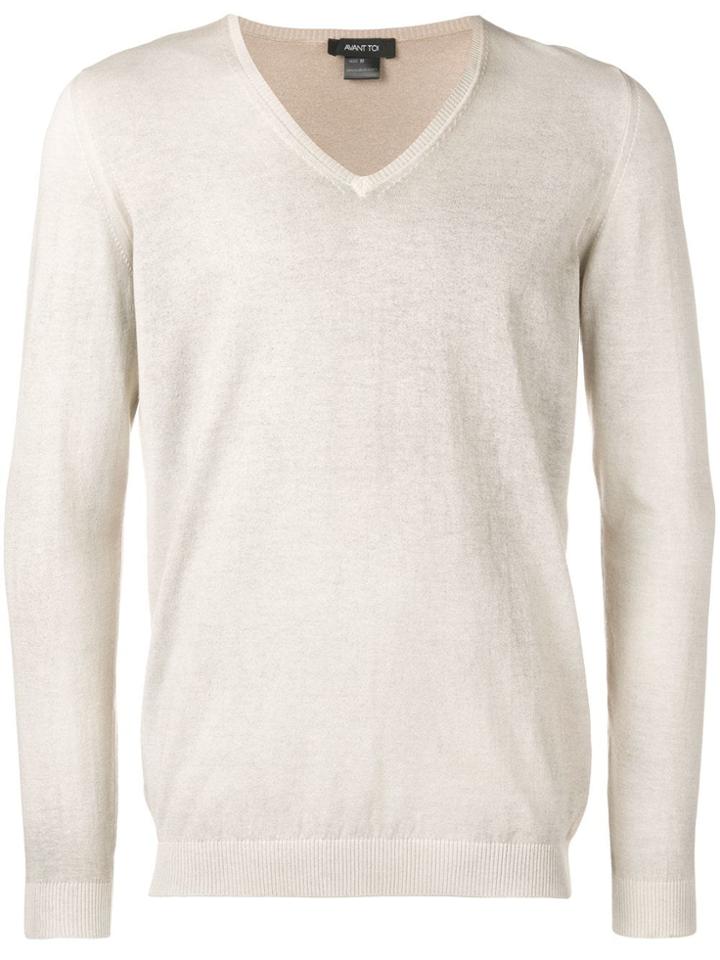 Avant Toi V-neck Knitted Jumper - Neutrals