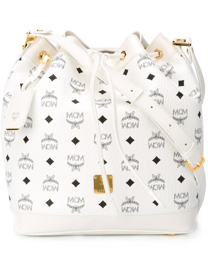 Mcm 'visetos Heritage' Logo Print Drawstring Bucket Cross Body Bag