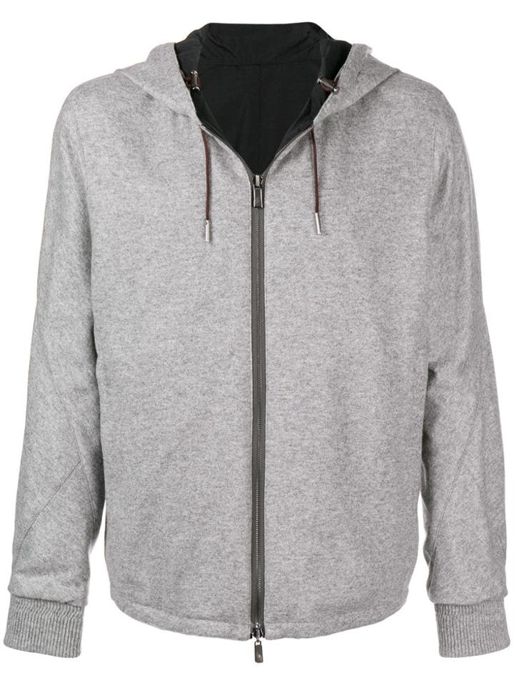Ermenegildo Zegna Zipped Hooded Jacket - Grey