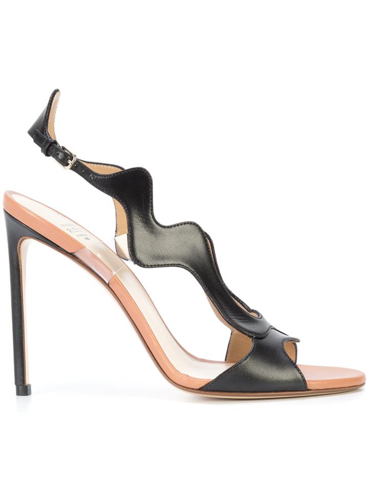 Francesco Russo Wavy Sandals - Black