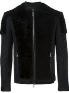 Antpitagora Two-tone Bomber Jacket, Men's, Size: Small, Black, Polyamide/polyester/spandex/elastane/sheep Skin/shearling
