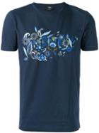 Fendi - Floral Print T-shirt - Men - Cotton - 48, Blue, Cotton