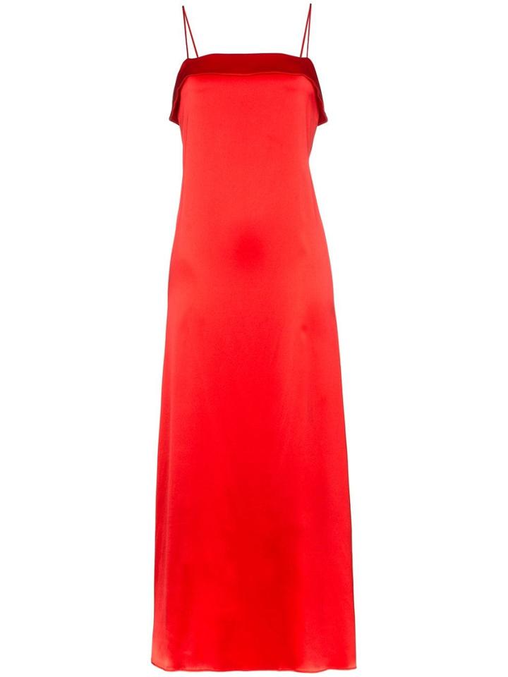 Deitas Coco Silk Fold Over Dress - Red