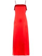 Deitas Coco Silk Fold Over Dress - Red