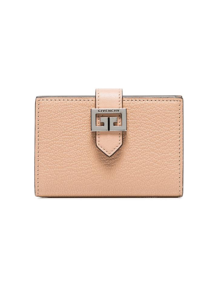 Givenchy Beige Gv3 Logo Goat Skin Cardholder - Nude & Neutrals
