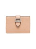 Givenchy Beige Gv3 Logo Goat Skin Cardholder - Nude & Neutrals