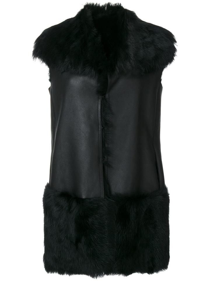 Desa 1972 Fur Sleeveless Coat - Black