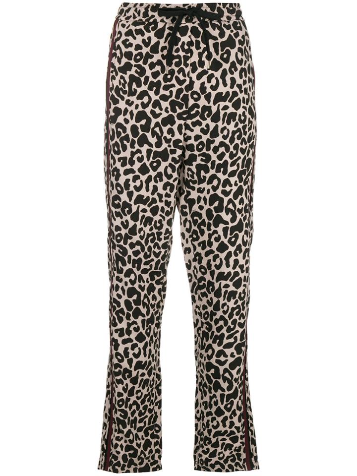 No21 Side-striped Leopard-print Trousers - Brown