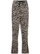 No21 Side-striped Leopard-print Trousers - Brown