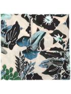 Christian Pellizzari Floral Print Scarf, Men's, Nude/neutrals, Viscose