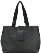 Mm6 Maison Margiela - Roomy Top Handle Tote Bag - Women - Calf Leather - One Size, Black, Calf Leather