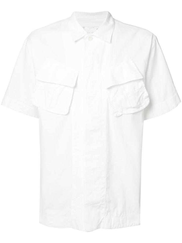 Sacai Flap Pocket Shirt, Men's, Size: 1, White, Cotton