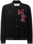 Maison Kitsuné Logo Patch Bomber Jacket, Women's, Size: Small, Black, Cotton/polyester/acrylic