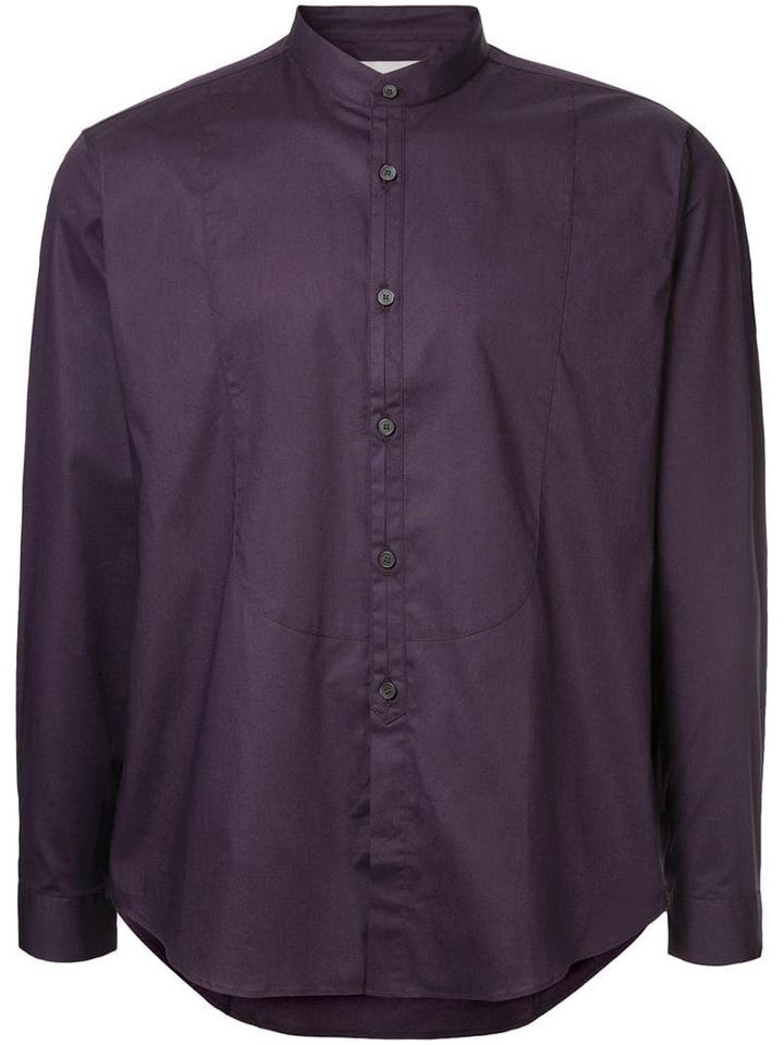 Cerruti 1881 Band Collar Shirt - Purple