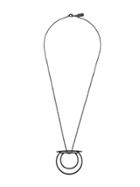Salvatore Ferragamo Double Gancio Pendant Necklace - Black