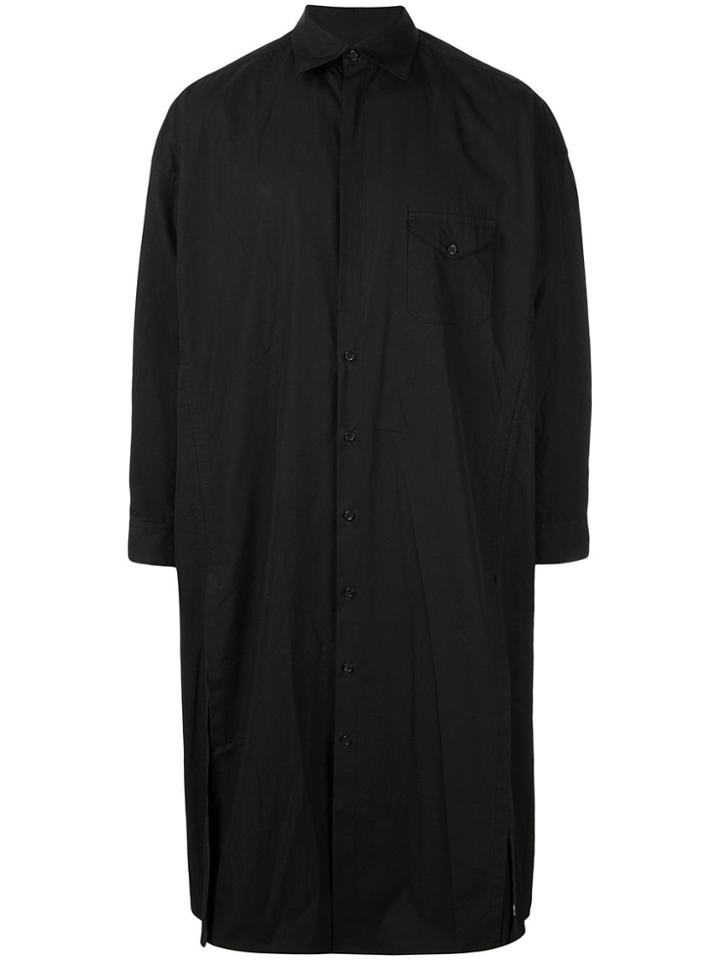 Yohji Yamamoto Button-front Long Length Shirt - Black