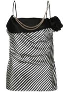 Lanvin - Embellished Striped Blouse - Women - Polyester/triacetate - 42, Black, Polyester/triacetate