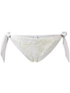 Carine Gilson Jacquard Flower Bikini Bottom, Women's, Size: Large, Grey, Polyamide/spandex/elastane