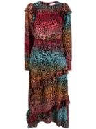 Hayley Menzies Crocodile Print Midi Dress - Blue