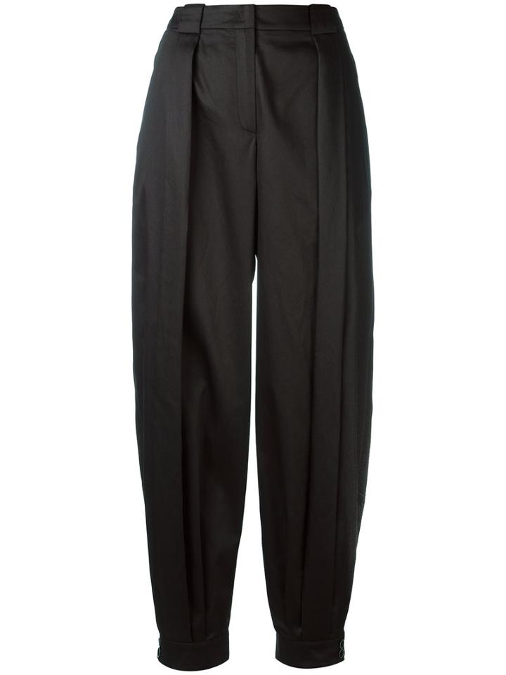 Jil Sander Navy Pleated Loose-fit Trousers, Women's, Size: 40, Grey, Cotton/acetate/cupro