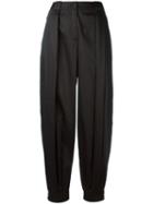Jil Sander Navy Pleated Loose-fit Trousers, Women's, Size: 40, Grey, Cotton/acetate/cupro