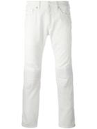 Neil Barrett Ribbed Knee Skinny Jeans, Men's, Size: 30, White, Cotton/spandex/elastane