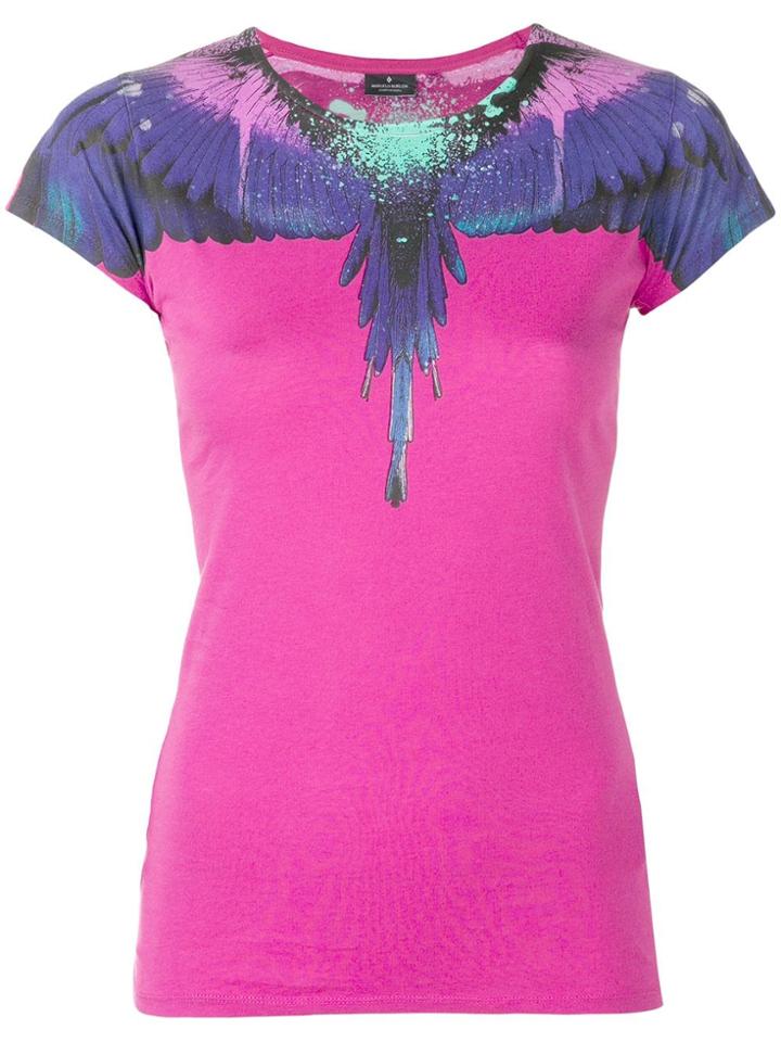 Marcelo Burlon County Of Milan Sprayed Wings Print T-shirt - Pink &