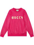 Gucci Guccy Print Sweatshirt - Pink & Purple